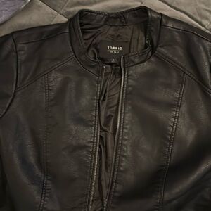 Gently used Torrid pleather jacket.